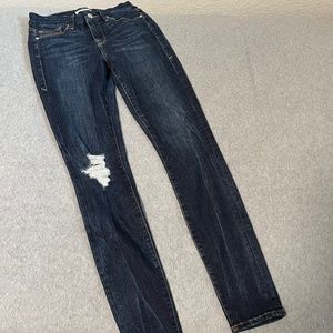 Good American Good Legs Jeans Womens Size 2 Distressed Dark Stretch Skinny